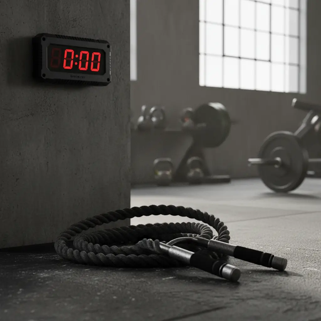 Gym timer and heavy jump rope